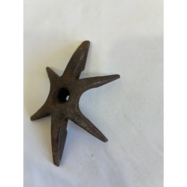 Vintage Cast Iron Star Wheel Industrial Farm Architectural Salvage For Sale - Image 4 of 7