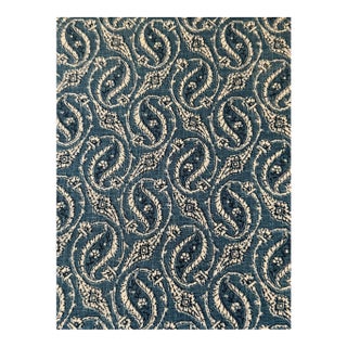 Michael S Smith Jasper 3 Yards Gainsborough Paisley Indigo Fabric For Sale