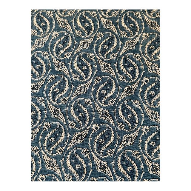 Michael S Smith Jasper 3 Yards Gainsborough Paisley Indigo Fabric For Sale
