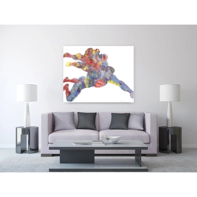 Textile "Superman My Hero Forever" Original Artwork by Virginie Schroeder For Sale - Image 7 of 10