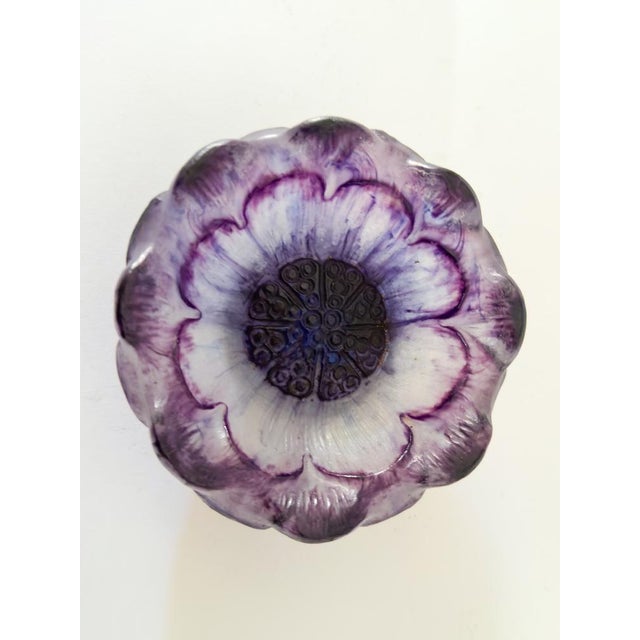 Purple Glass Open Flower Bowl by Gabriel Argy Rousseau, 1924 For Sale - Image 6 of 10