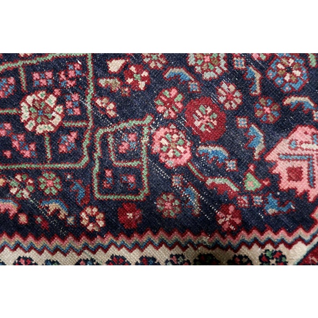 Antique 1920s Persian Hamadan Rug, Geometric 3.8' x 6.7' This authentic antique Persian Hamadan rug, handcrafted in the...