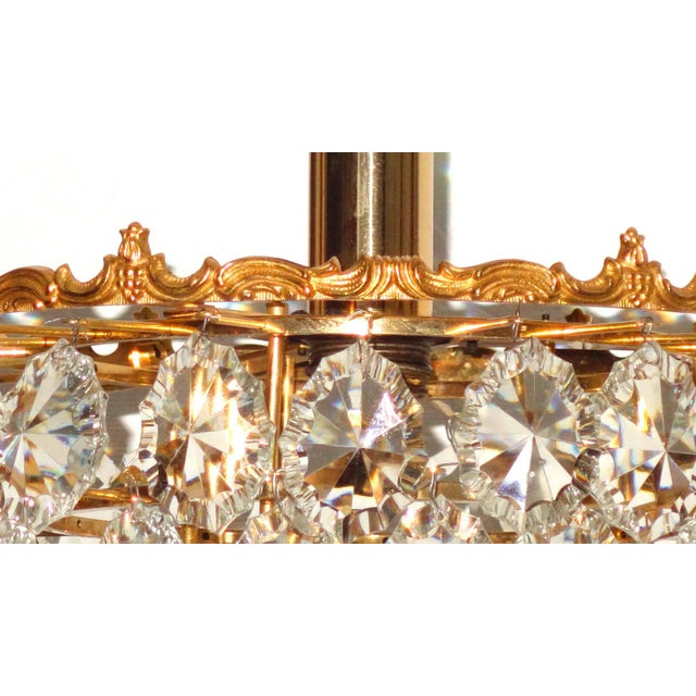 Brass and Crystal Pendant Light from Bakalowits & Söhne, 1960s For Sale - Image 4 of 10
