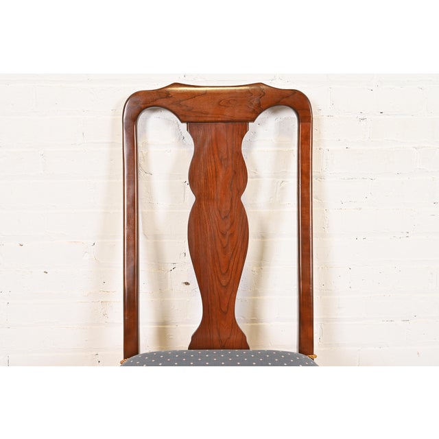 Wood Harden Furniture Queen Anne Solid Cherry Wood Side Chairs or Dining Chairs, Pair For Sale - Image 7 of 11