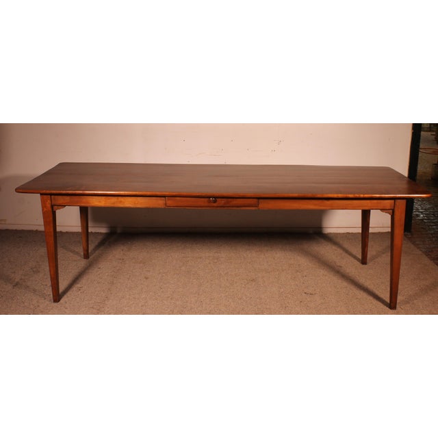19th Century Cherry Wood Refectory Table For Sale - Image 4 of 12