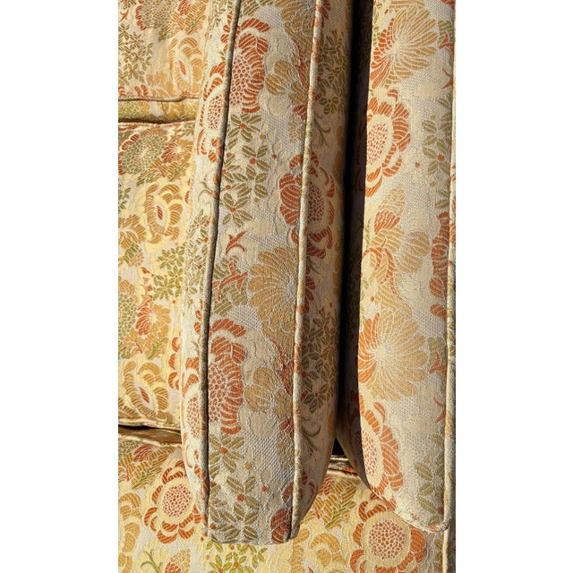 Mid-Century Chrysanthemum Floral Embroidered Parsons Sectional Sofa W/ Daybed For Sale - Image 13 of 14