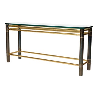 Vintage 1980s Hollywood Regency Willy Rizzo Style Console Table For Sale