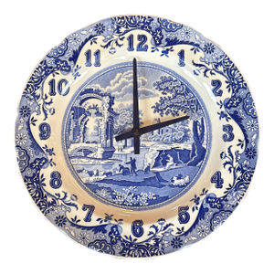 Spode Italian Porcelain Plate Wall Clock, Vintage