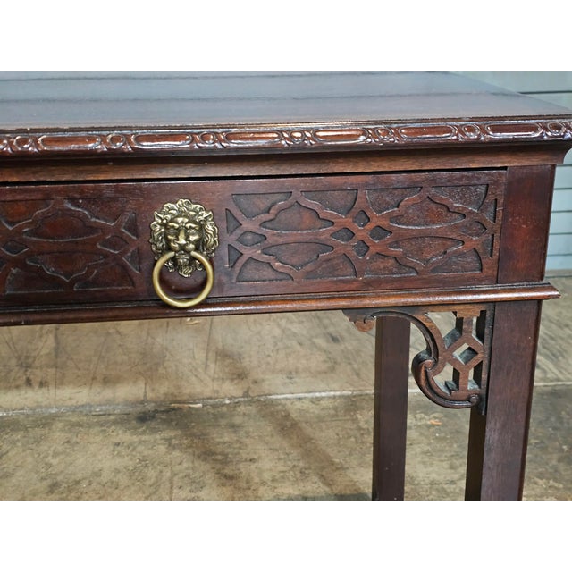 Store Item: Baker Historic Charleston Chinese Chippendale Mahogany Writing Desk Description: Copied from a Writing Desk...