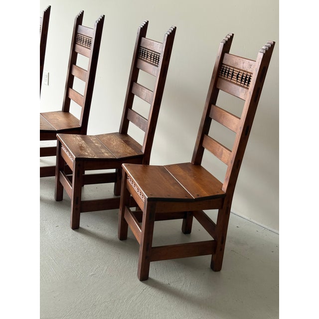 Vintage Set of Six Studio Craft Dining Chairs For Sale In Boston - Image 6 of 12