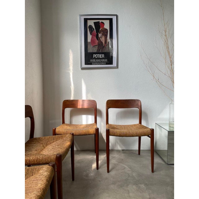 Model 75 Straw Chairs by Niels Otto Møller, 1950s, Set of 4 For Sale - Image 14 of 18