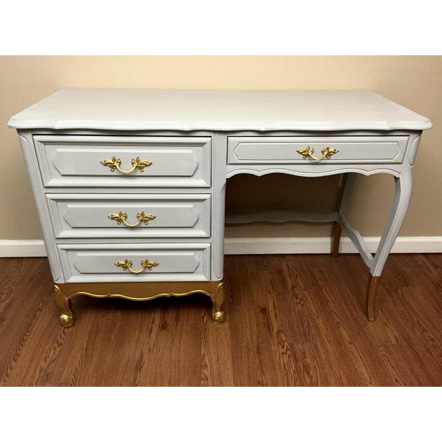 Gray French Provincial Vanity Desk Chairish