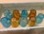Glass 1970s Italian Venini for Disaronno Turquoise and Yellow Glass Ice Buckets -Set of 9 For Sale - Image 7 of 11