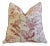 French Botanical & Birds Toile Linen Feather/Down Pillow 24" Square For Sale