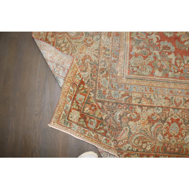 English Square Antique Persian Sarouk, 13'6'' X 12'6'' For Sale - Image 3 of 16
