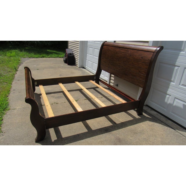 Wood 1990s Pulaski King Size Sleigh Bed Designer For Sale - Image 7 of 7