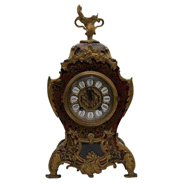 Boulle Style Table Clock in Wood and Brass from Kienzle, Early 20th Century For Sale - Image 10 of 10