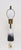 Vintage Atomic Aladdin Matte Blue and White Glazed Ceramic Table Lamp With Shade For Sale - Image 9 of 18