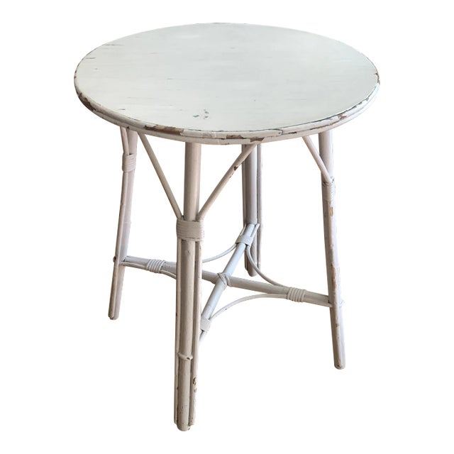 Antique Painted Bamboo Side Table For Sale