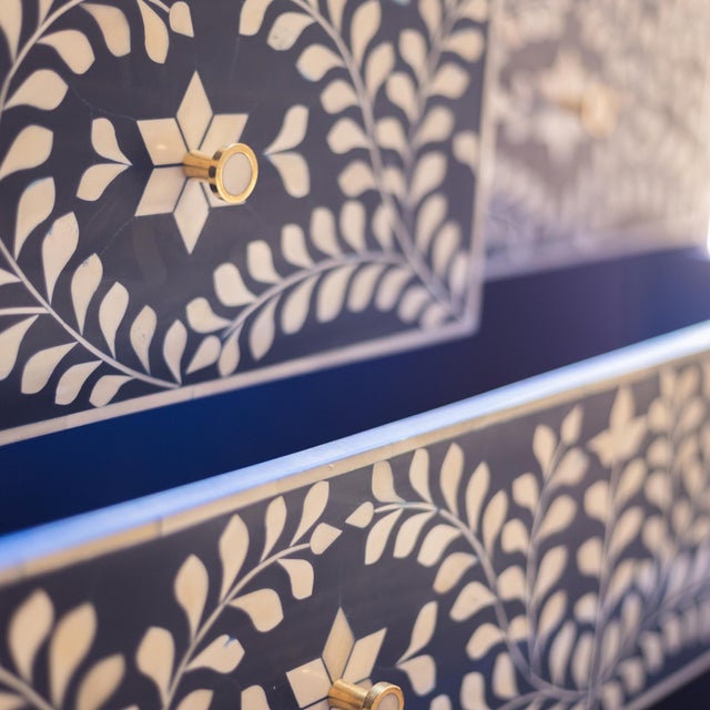Arabesque Blue Inlay Dresser & Changing Table by House of Jaipur For Sale - Image 6 of 10