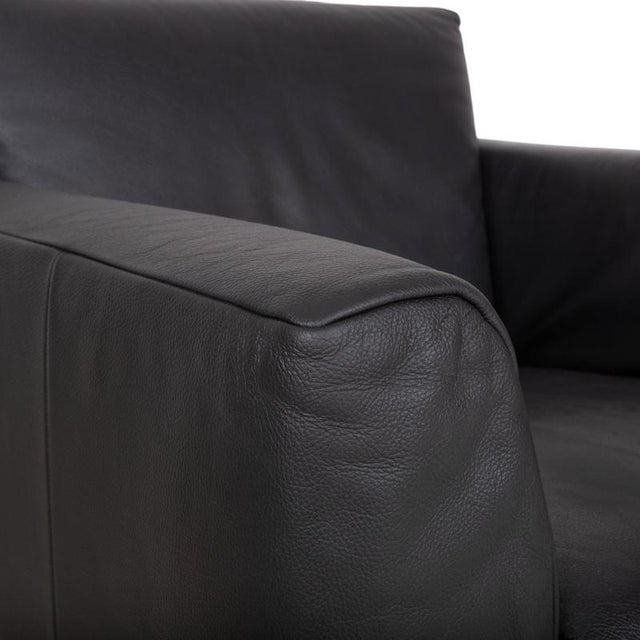 Set of Lounge Chair and Ottoman in Black Leather from Rolf Benz For Sale - Image 6 of 18