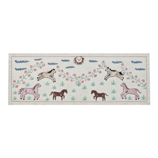 Horse Suzani Wall Hanging, Pink Rose Vines For Sale