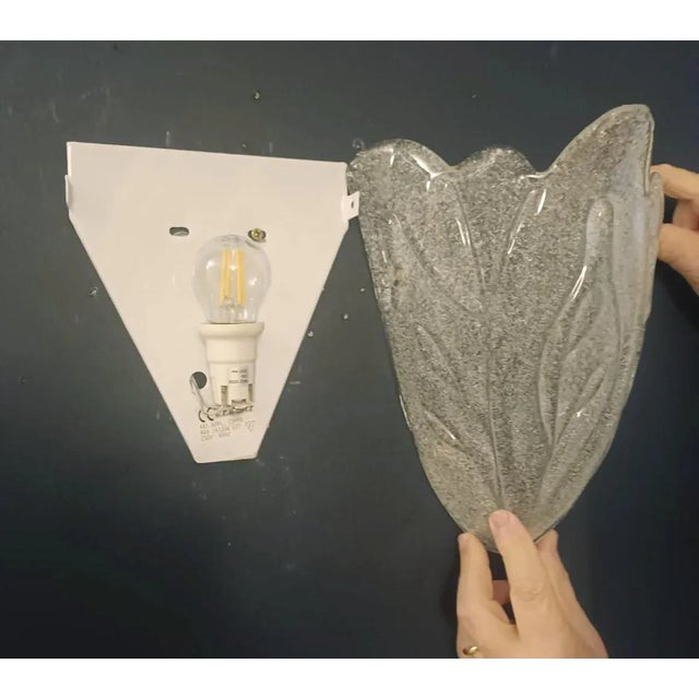 White 1980s Graniglia Shield Sconces, a Pair For Sale - Image 8 of 10