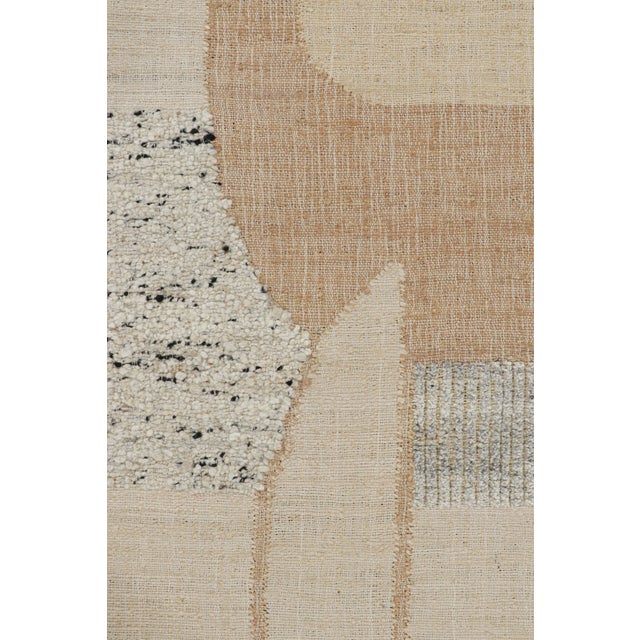 Rug & Kilim’s Abstract Flatweave with Cream and Beige Geometric Patterns - 12x15 For Sale In New York - Image 6 of 7