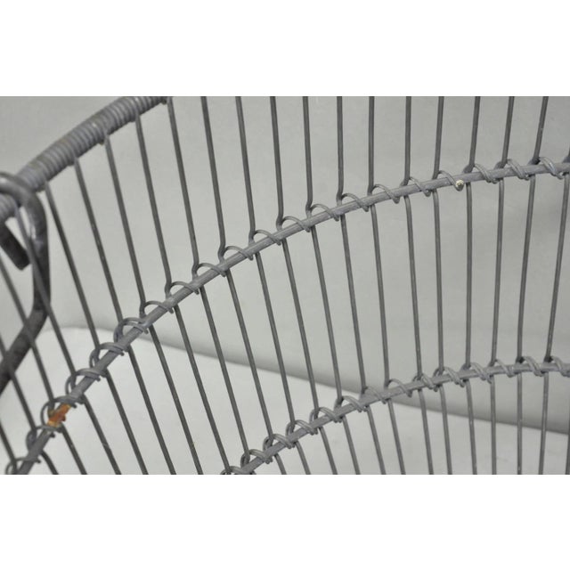 Vintage Industrial Modern Large 24" Metal Wire Oyster Clam Throw Blanket Basket For Sale - Image 14 of 16
