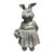 Vintage Cast Iron Anthropomorphic Rabbit Garden Statue With Bouquet For Sale