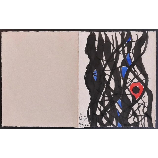 Gustave Singier - Composition - Original Watercolor Drawing on Paper - 1962 For Sale - Image 3 of 3