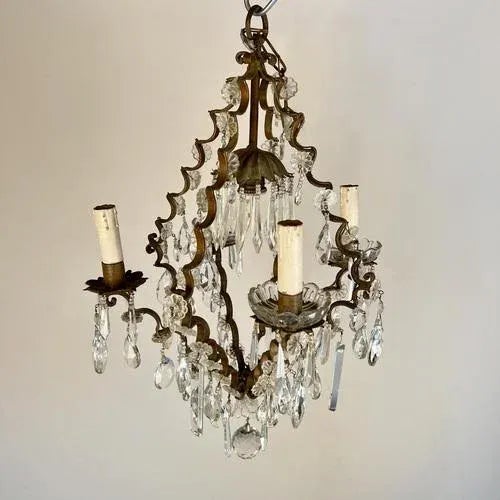 Baroque Antique French Cage Chandelier For Sale - Image 3 of 8