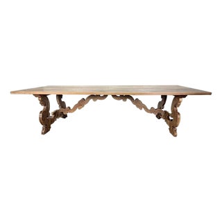Spanish Revival Style Ten-Foot Dining Table in Solid Walnut For Sale