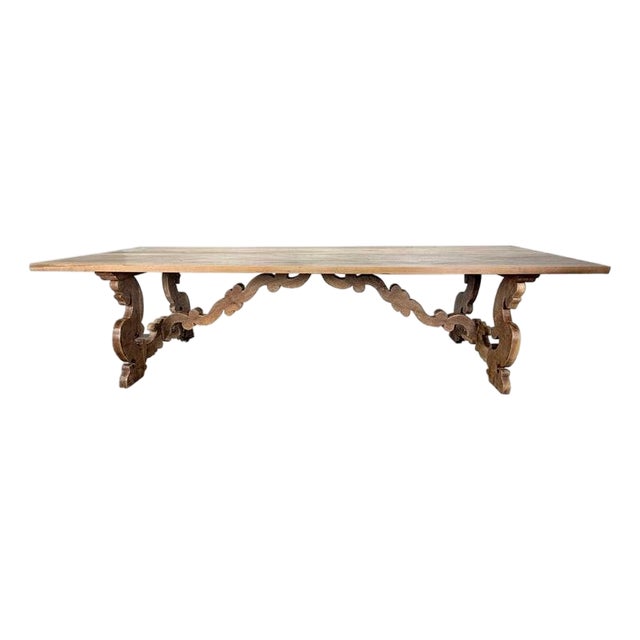 Spanish Revival Style Ten-Foot Dining Table in Solid Walnut For Sale