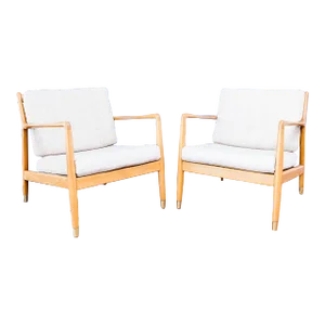 1960s Vintage Danish Lounge Chairs Attributed to Folke Ohlsson for Dux - Set of 2