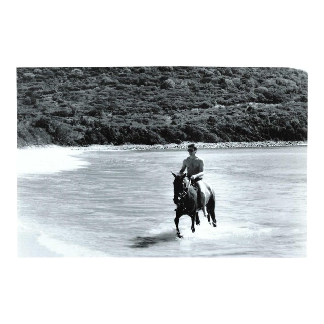 1980s Man Riding a Horse in the Surf Photograph For Sale