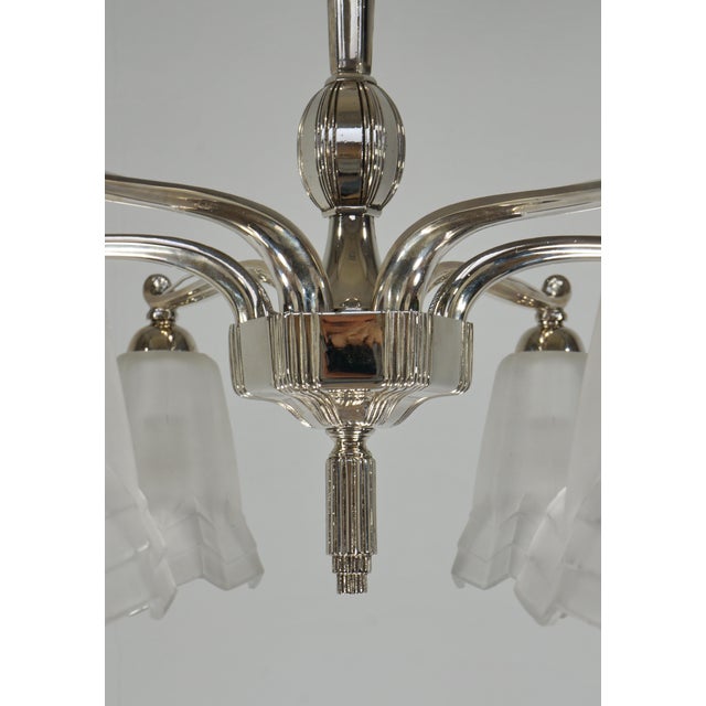 French Art Deco Chandelier by Degue 1930 France For Sale - Image 6 of 12