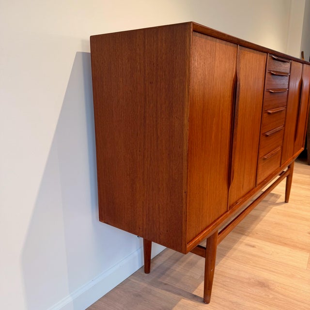Mid Century Danish Modern Teak Highboard For Sale In Cleveland - Image 6 of 12