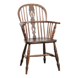Antique English Lowback Windsor Chair For Sale