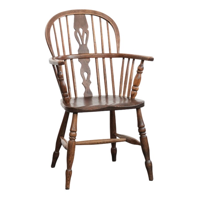 Antique English Lowback Windsor Chair For Sale