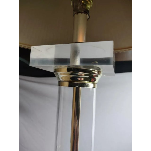 Mid-Century Modern 1980’s Mid Century Modern Lucite Acrylic Floor Lamp For Sale - Image 3 of 4