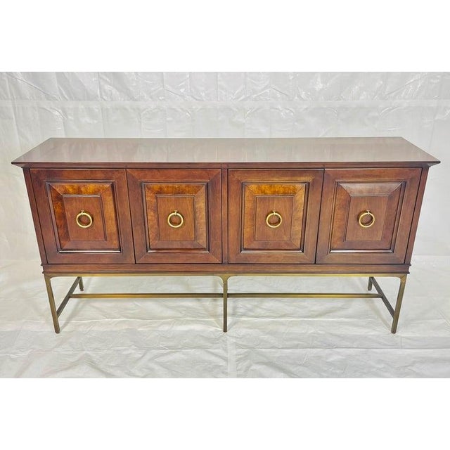 Mid-Century Modern Walnut and Brass Credenza by Century Furniture, Made in the United States For Sale - Image 3 of 18
