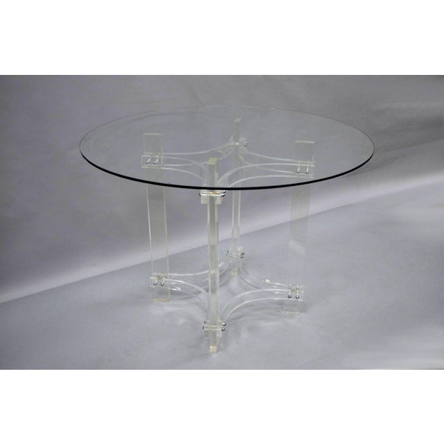 Vintage Mid Century Modern Sculptural Clear Lucite Dining Table