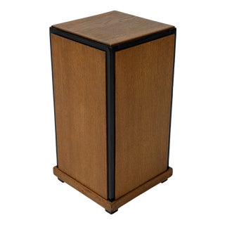 Art Deco Modernist Pedestal in Oak with Black Lacquer, 1930s For Sale