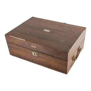 19th Century Rosewood Veneer Stationary Writing Box for Restoration