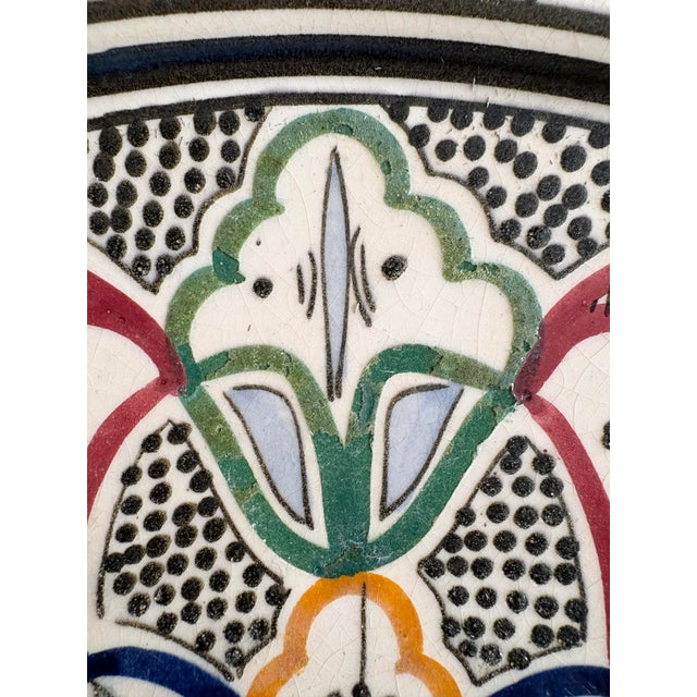 Moroccan Handmade Polychrome Ceramic Decorative Bowl in Mosaic Pattern For Sale - Image 13 of 17