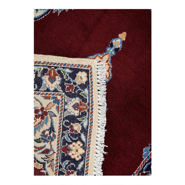 Traditional Pasargad DC Red Fine Hand Knotted Silk & Wool Nain Rug For Sale - Image 3 of 3