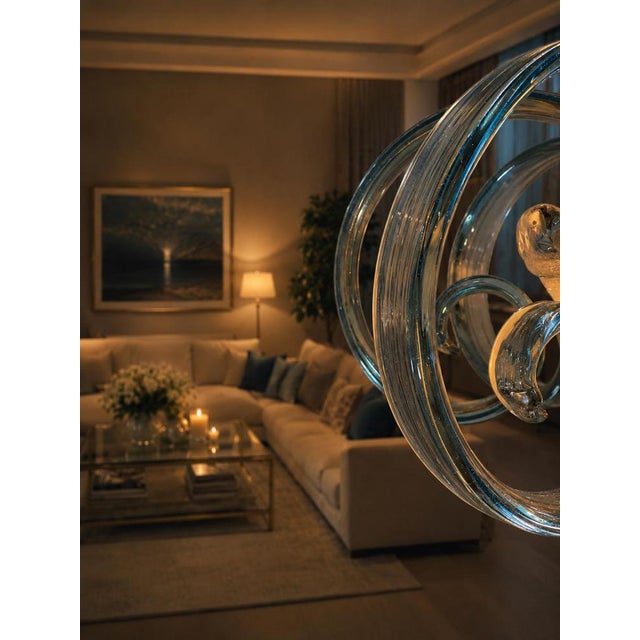 Gold Murano Chandelier from Barovier, 1950s For Sale - Image 8 of 17