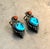 1960s-70s Sterling Silver, Turquoise & Coral Earrings, A Pair For Sale - Image 4 of 4