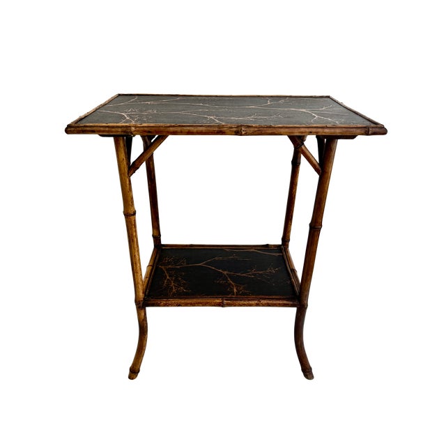 Chinoiserie 19th C Aesthetic Movement Burnt Bamboo Side Table For Sale - Image 3 of 10
